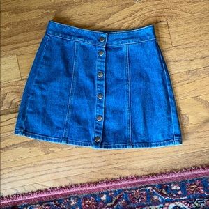 Brandy Melville Snap-Button Mini Jeanskirt